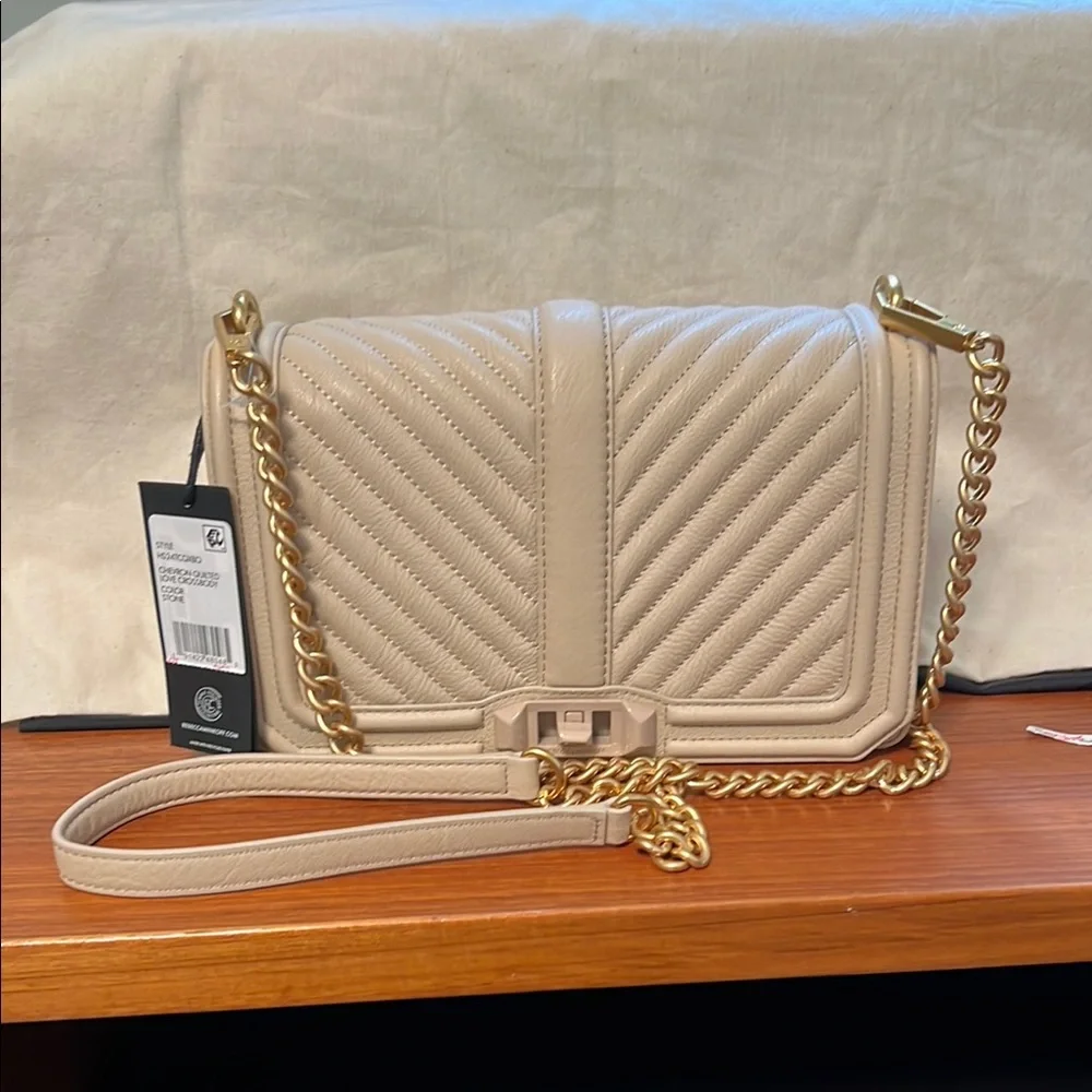 Rebecca Minkoff Cream and Gold Crossbody Bag leather - Picture 1 of 8